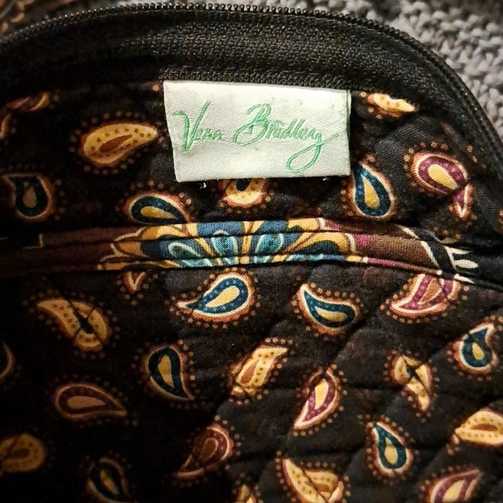 Vera Bradley Brown Black Paisley Quilted Shoulder Bag